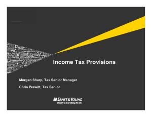 EYU Income Tax Provisions Morgan Sharp Tax Senior Manager
