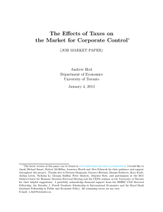 The Effects of Taxes on the Market for Corporate Control ∗