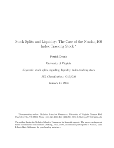 Stock Splits and Liquidity: The Case of the Nasdaq-100