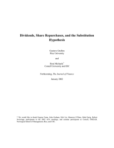 Dividends, Share Repurchases, and the Substitution Hypothesis