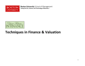 Techniques in Finance &amp; Valuation 1