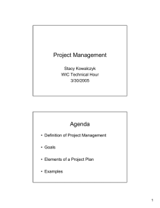 Project Management Agenda