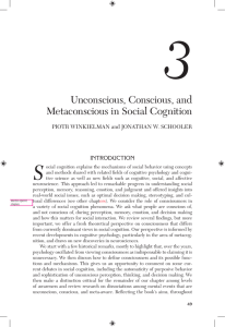 3 S Unconscious, Conscious, and Metaconscious in Social Cognition