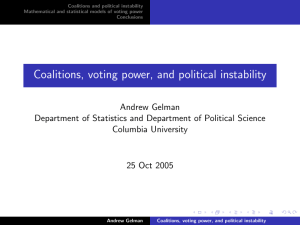 Coalitions, voting power, and political instability