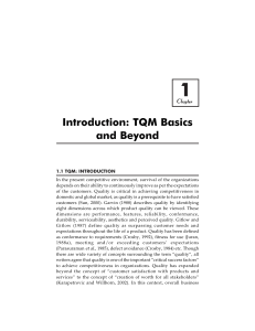 1 Introduction: TQM Basics and Beyond Chapter