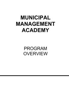 MUNICIPAL MANAGEMENT ACADEMY PROGRAM