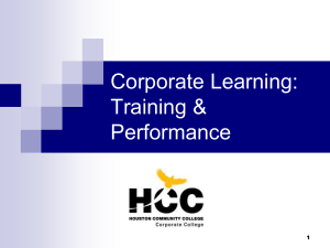 Corporate Learning: Training &amp; Performance 1