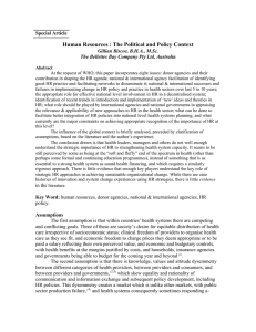 Human Resources : The Political and Policy Context Special Article