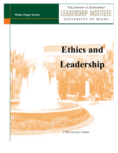 Ethics and Leadership  White Paper Series