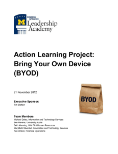 Action Learning Project: Bring Your Own Device (BYOD) 21 November 2012