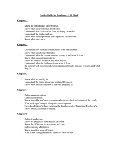 Study Guide for Psychology 150 Final  Chapter 1
