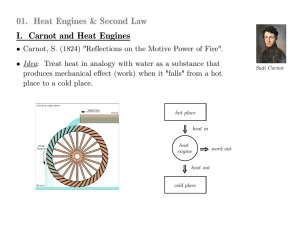 01. Heat Engines &amp; Second Law  I.  Carnot and Heat Engines