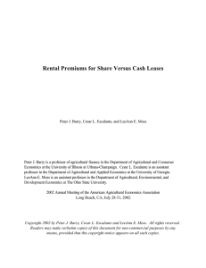 Rental Premiums for Share Versus Cash Leases