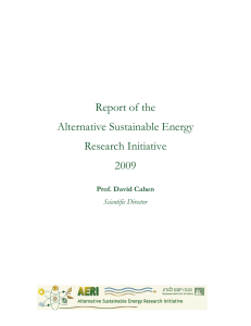 Report of the Alternative Sustainable Energy Research Initiative