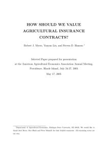 HOW SHOULD WE VALUE AGRICULTURAL INSURANCE CONTRACTS?