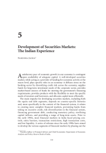 5 A Development of Securities Markets: The Indian Experience