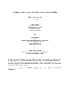 Creating an Environment: Developing Venture Capital in India