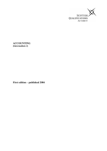 ACCOUNTING  First edition – published 2004 (Intermediate 2)