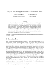 Capital budgeting problems with fuzzy cash flows ∗ Christer Carlsson Robert Full´