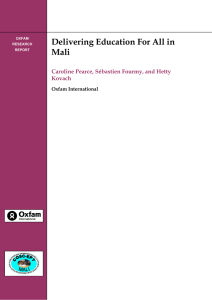 Delivering Education For All in Mali Caroline Pearce, Sébastien Fourmy, and Hetty Kovach
