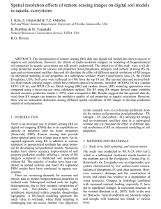 Spatial resolution effects of remote sensing images on digital soil... in aquatic ecosystems J. Kim, S. Grunwald &amp; T.Z. Osborne