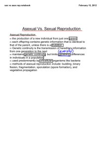 Asexual Vs. Sexual Reproduction