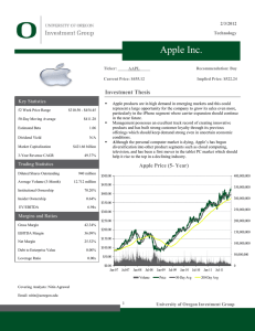 Apple Inc. Investment Thesis Key Statistics