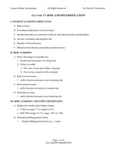 L 17: RISK AND DIVERSIFICATION