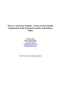 Power is Always in Fashion: A State-Centric Realist Policy