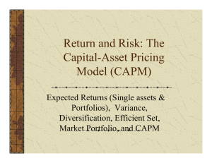 Return and Risk: The Capital-Asset Pricing Model (CAPM)