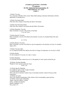 VI semester EI 336- Industrial Instrumentation -II UNIT 1