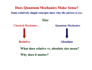 Does Quantum Mechanics Make Sense? Size Relative Absolute