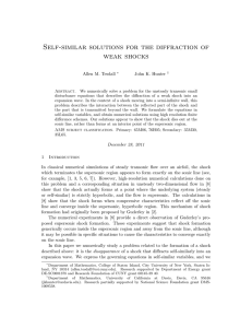 Self-similar solutions for the diffraction of weak shocks Allen M. Tesdall