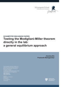 Testing the Modigliani-Miller theorem directly in the lab: a general equilibrium approach