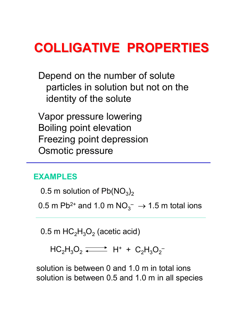 uses of colligative properties