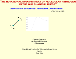The rotational specific heat of molecular hydrogen --Fritz Reiche, 1921