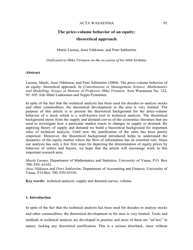 the-price-volume-behavior-of-an-equity-theoretical-approach