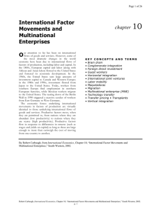 10 International Factor Movements and