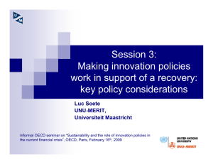 Session 3: Making innovation policies work in support of a recovery: