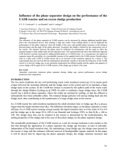 Influence of the phase separator design on the performance of... UASB reactor and on excess sludge production