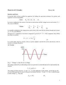 Power in AC Circuits Physics 246