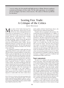 M Scoring Free Trade: A Critique of the Critics S