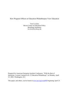 How Program Officers at Education Philanthropies View Education