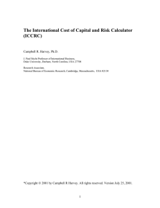 The International Cost of Capital and Risk Calculator (ICCRC)