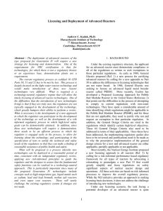 Licensing and Deployment of Advanced Reactors