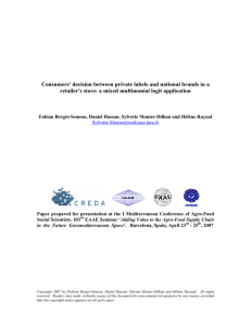 Consumers' decision between private labels and national brands in a