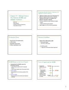 Chapter 10 – Making Choices: The Method, MARR, and