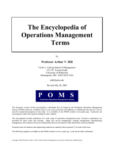 The Encyclopedia of Operations Management Terms