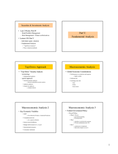 Part V: Fundamental Analysis Securities &amp; Investments Analysis