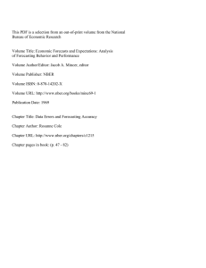 This PDF is a selection from an out-of-print volume from... Bureau of Economic Research Volume Title: Economic Forecasts and Expectations: Analysis